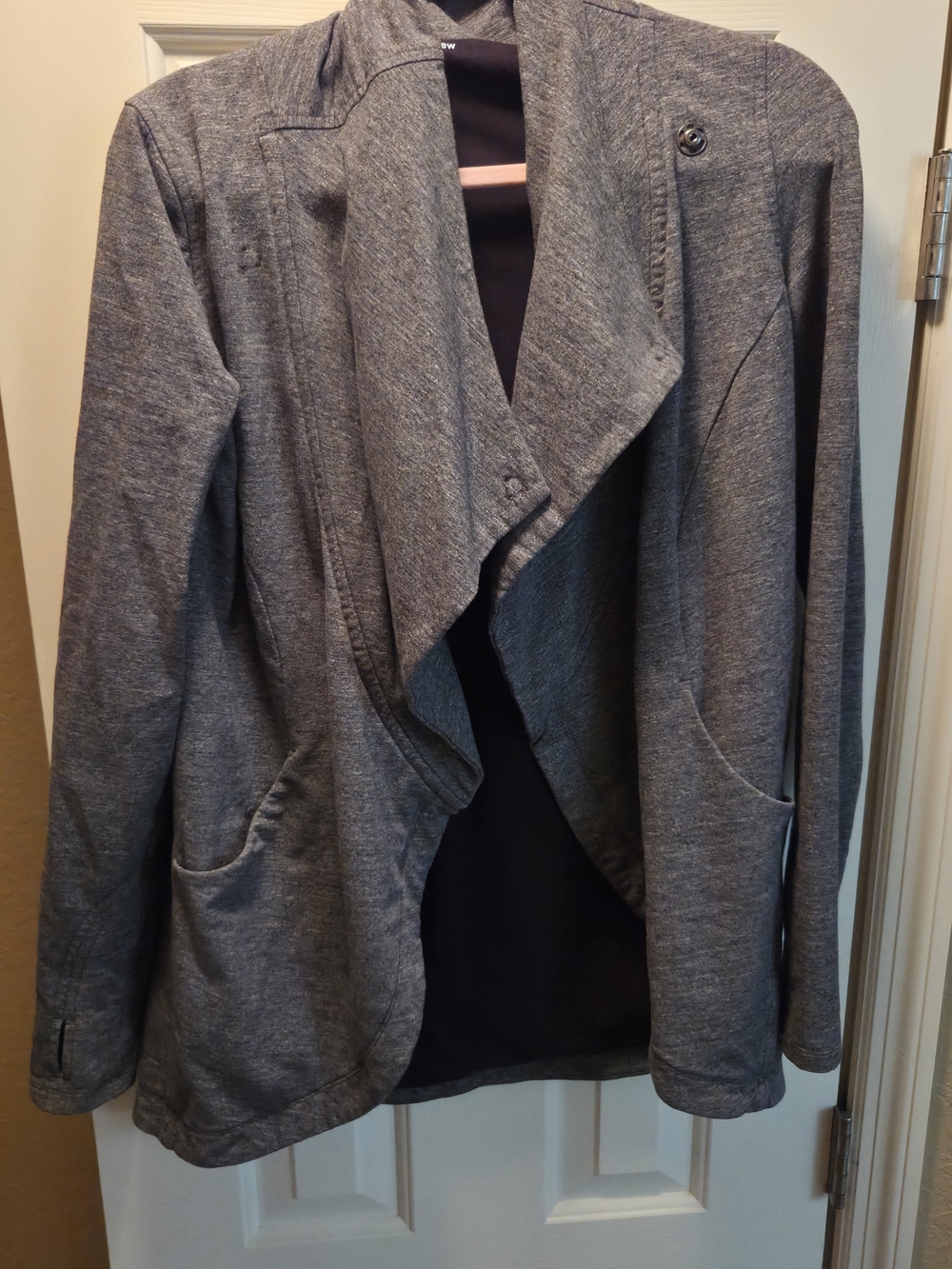 Lululemon That's A Wrap Jacket Heathered Gray Draped Open Front - Size 6